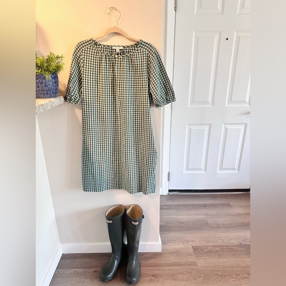 Green Gingham Women's Dress - Picture 1 of 7